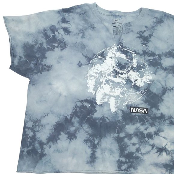 Hyper Space NASA Tie Dye T Shirt Size 3XL Astronauts Rolled Short Sleeve Hem - Picture 4 of 12